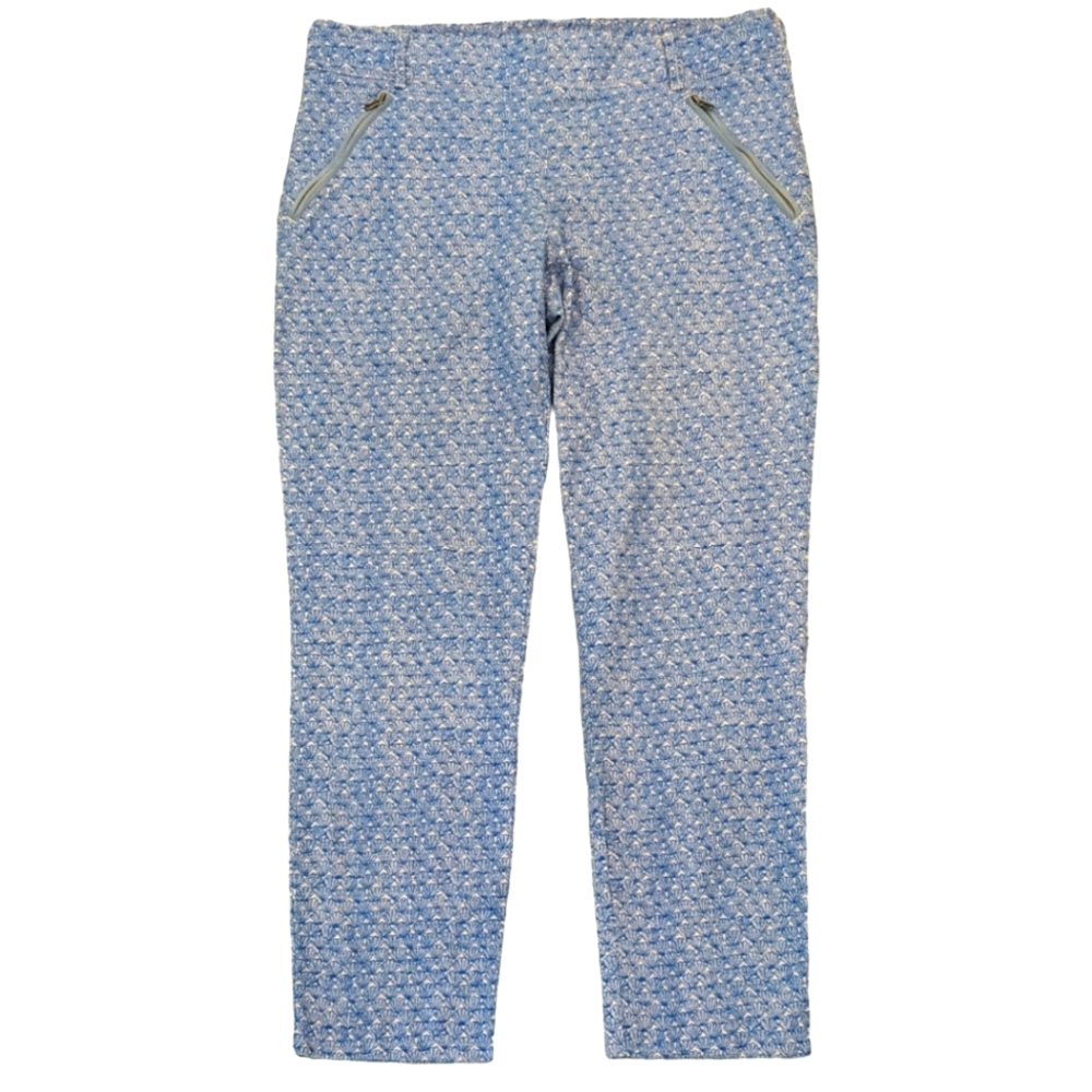 Anthropologie Cartonnier Blue Charlie Trouser Shell Print Ankle Crop Pants Sz 8 - Picture 3 of 12